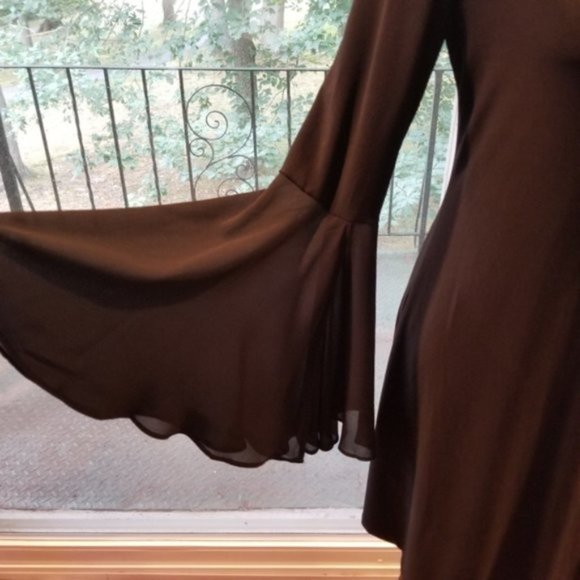 Catherine Malandrino Black Dress w/ Flared Sleeves - Picture 11 of 13